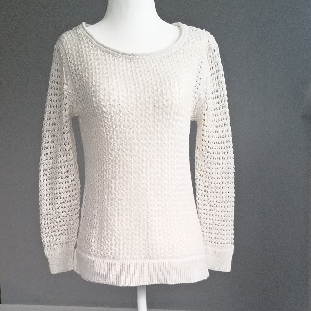 GAP Cream & Gold Shimmer Loose Knit Sweater